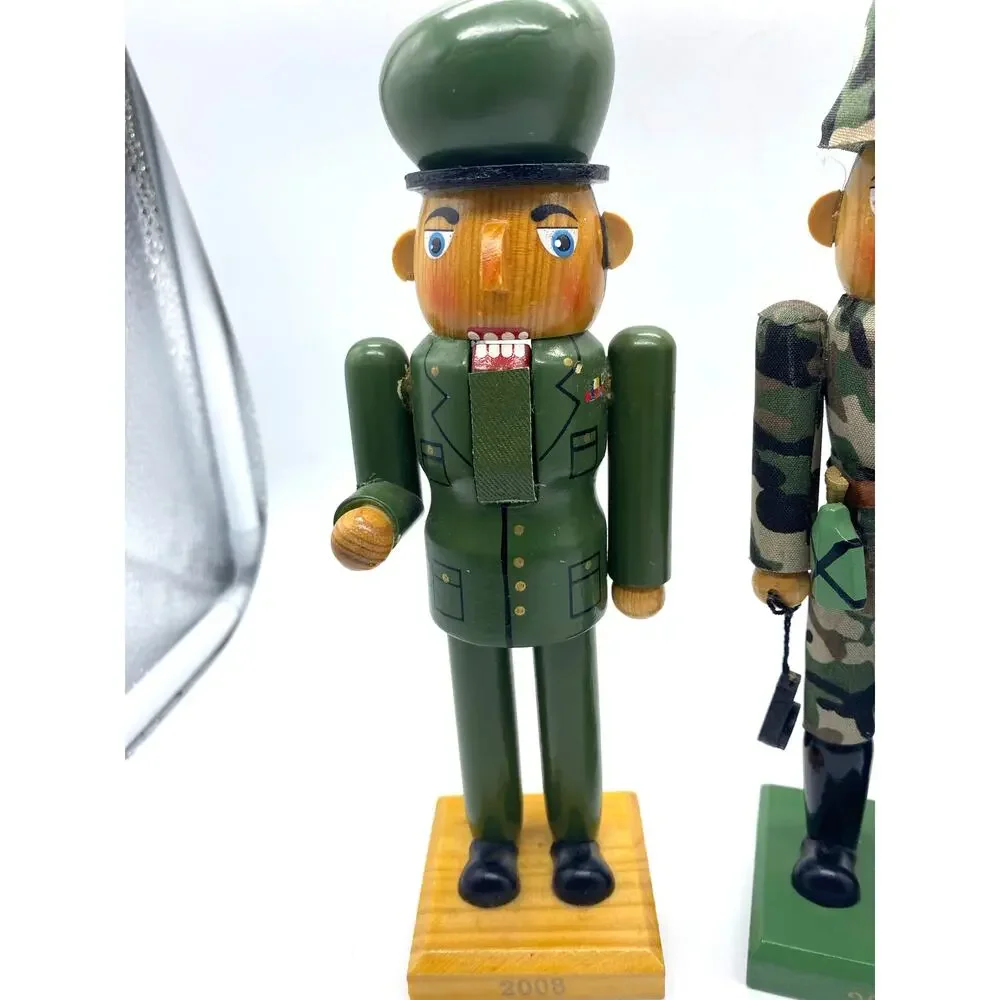 Vintage Military Nutcracker Pair 8”‎ Wood Nutcracker
